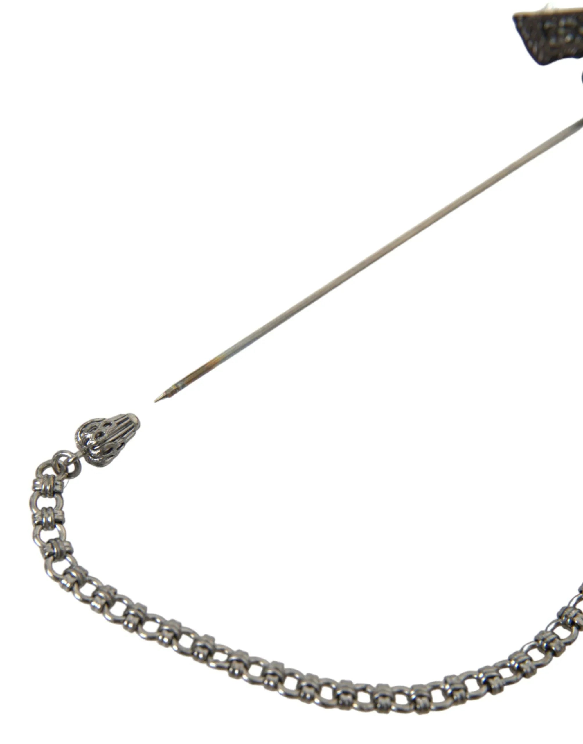 Dolce & Gabbana Brass Copper Silk Revolver Gun Men Brooch Lapel Pin - Zeiniez