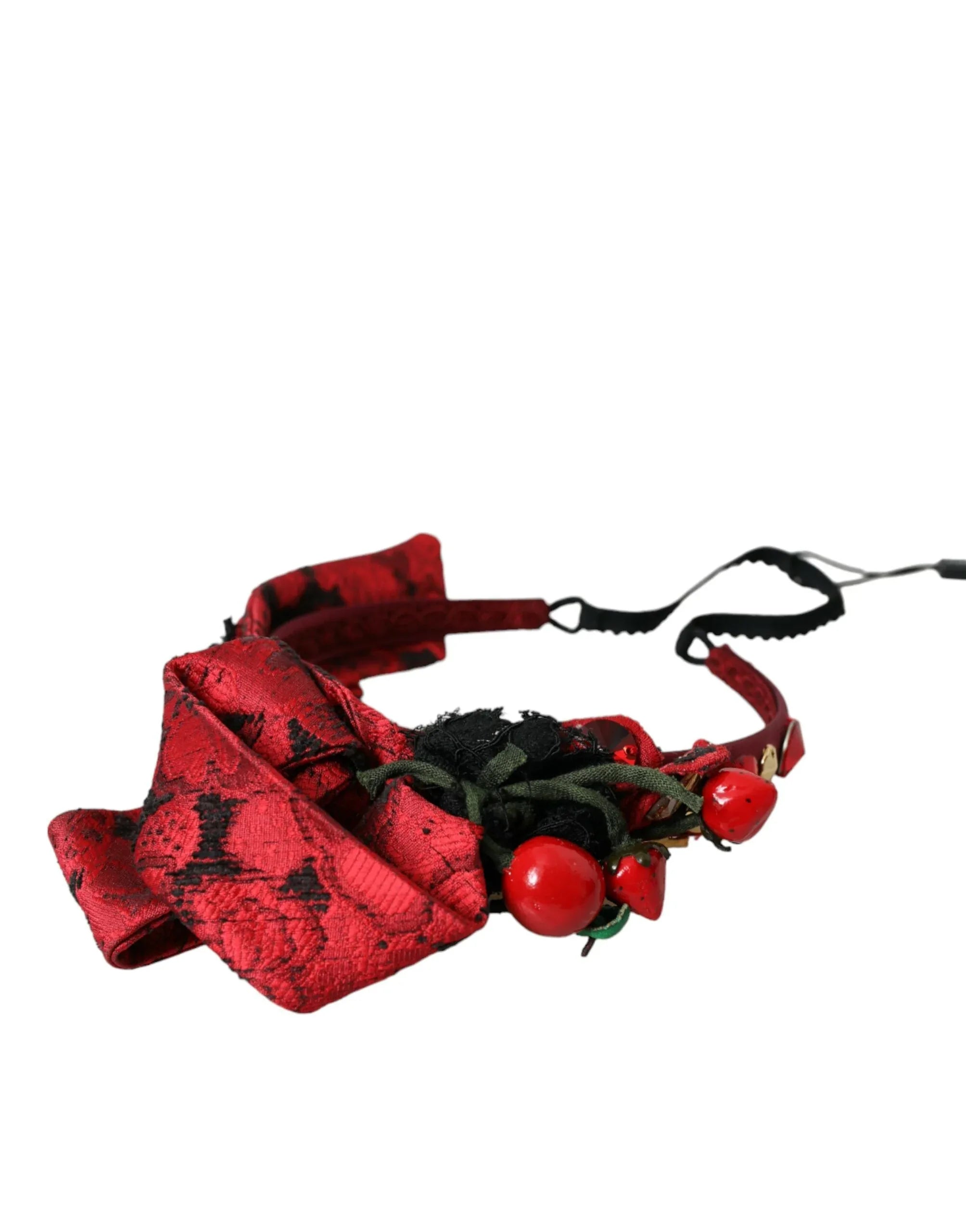 Dolce & Gabbana Red Cherry Sicily Embellished Women Hairband Diadem - Zeiniez
