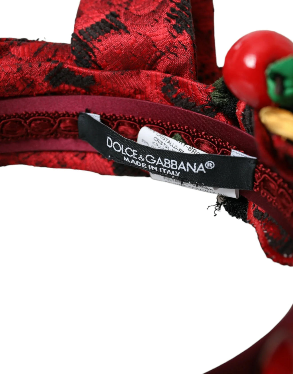 Dolce & Gabbana Red Cherry Sicily Embellished Women Hairband Diadem - Zeiniez