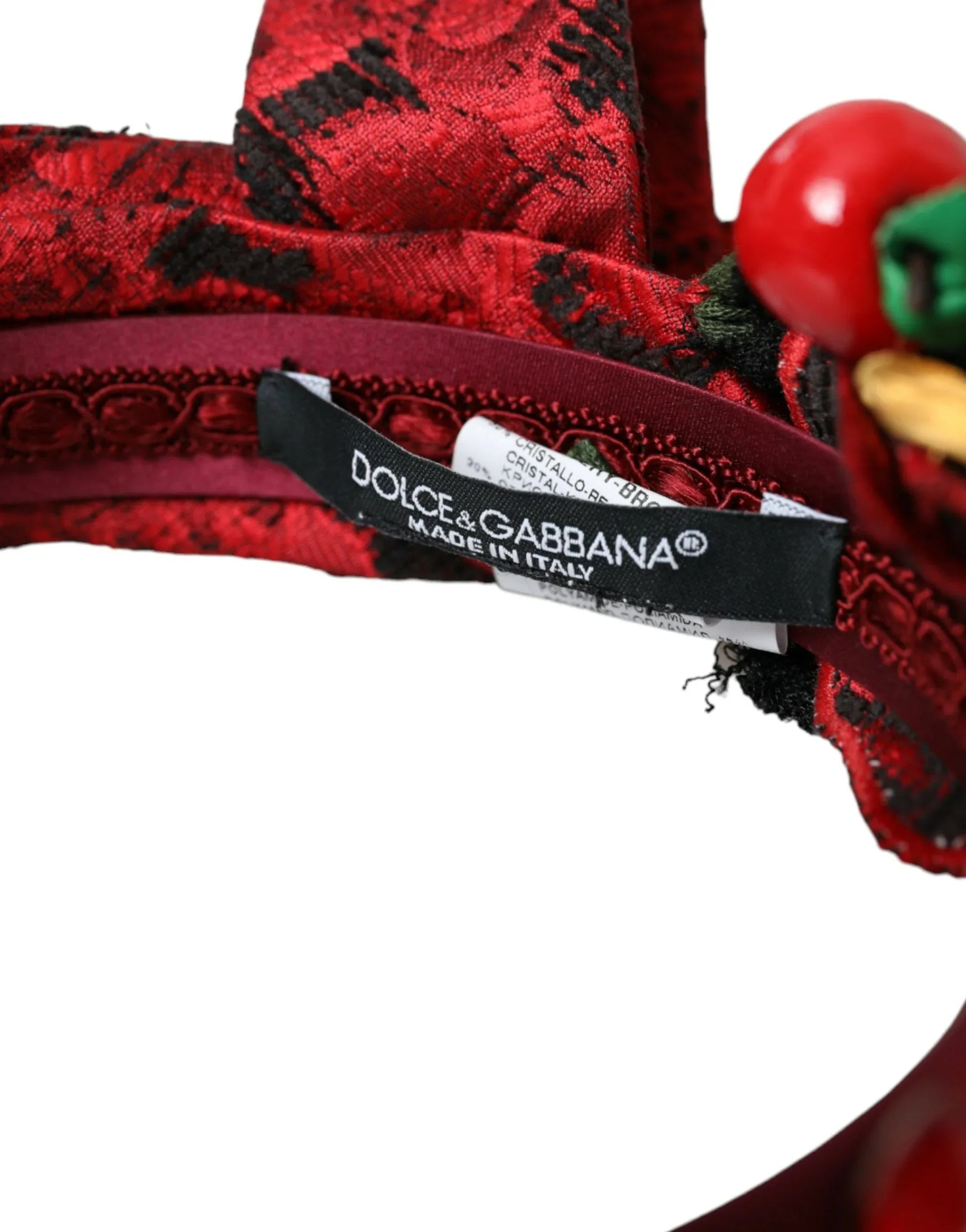 Dolce & Gabbana Red Cherry Sicily Embellished Women Hairband Diadem - Zeiniez