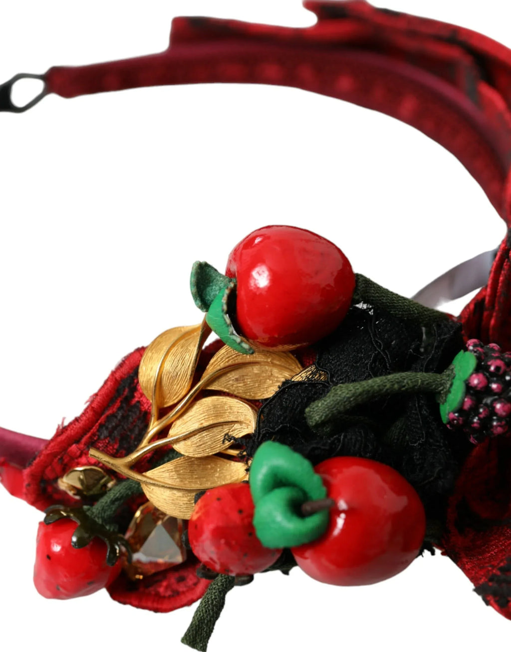 Dolce & Gabbana Red Cherry Sicily Embellished Women Hairband Diadem - Zeiniez