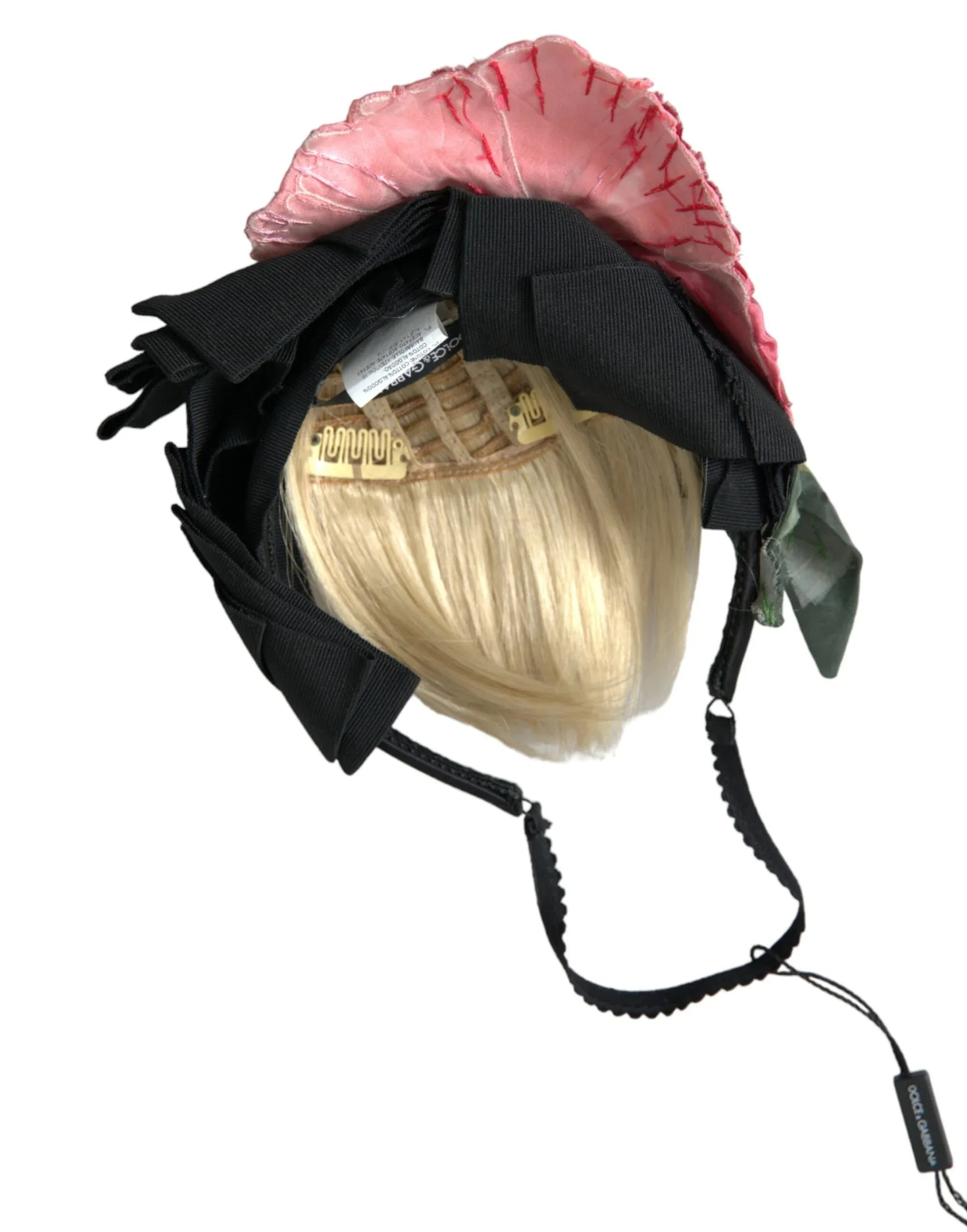 Dolce & Gabbana Black Viscose White Hair Parrucchiera Headband Diadem - Zeiniez