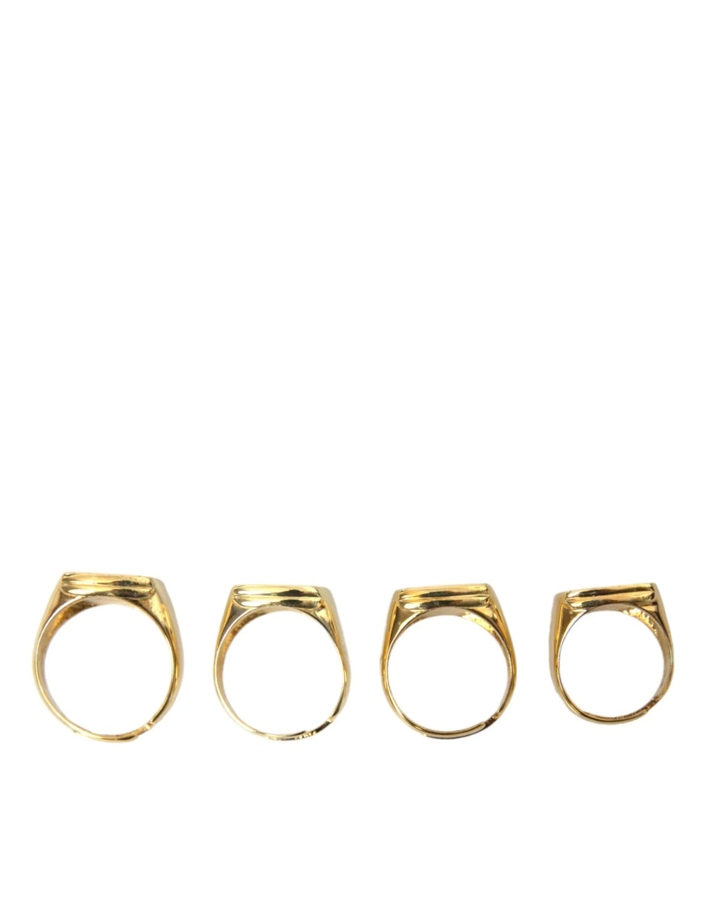 Dolce & Gabbana Gold Brass KING Enamel Set of 4 Ring - Zeiniez