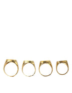 Dolce & Gabbana Gold Brass KING Enamel Set of 4 Ring - Zeiniez