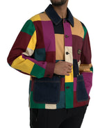 Dolce & Gabbana Multicolor Patchwork Cotton Collared Jacket - Zeiniez
