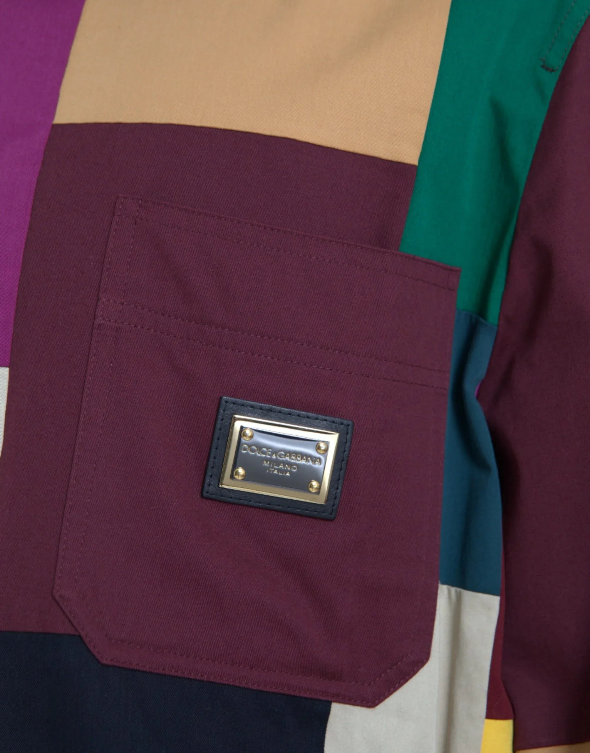 Dolce & Gabbana Multicolor Patchwork Cotton Collared Jacket - Zeiniez