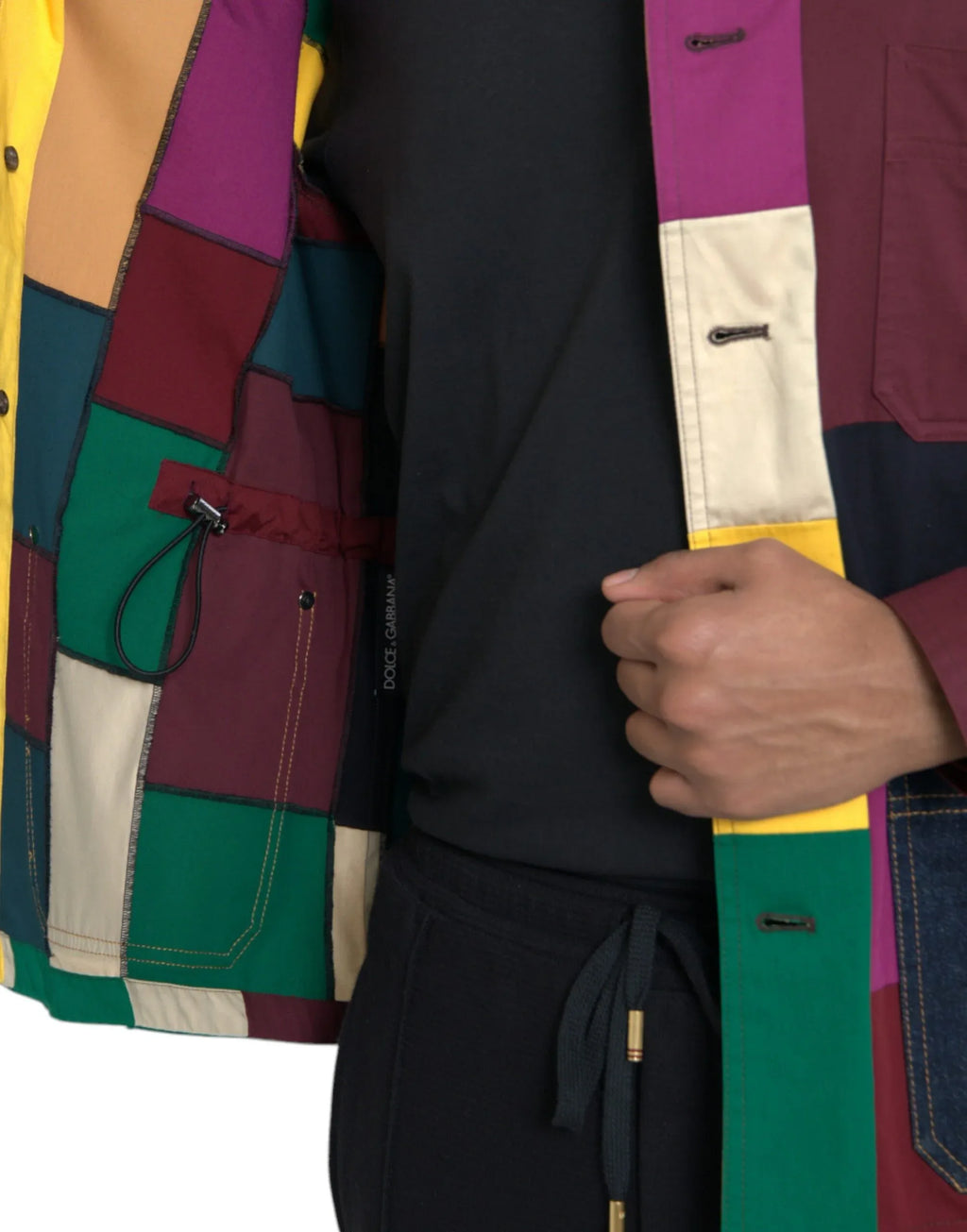 Dolce & Gabbana Multicolor Patchwork Cotton Collared Jacket - Zeiniez