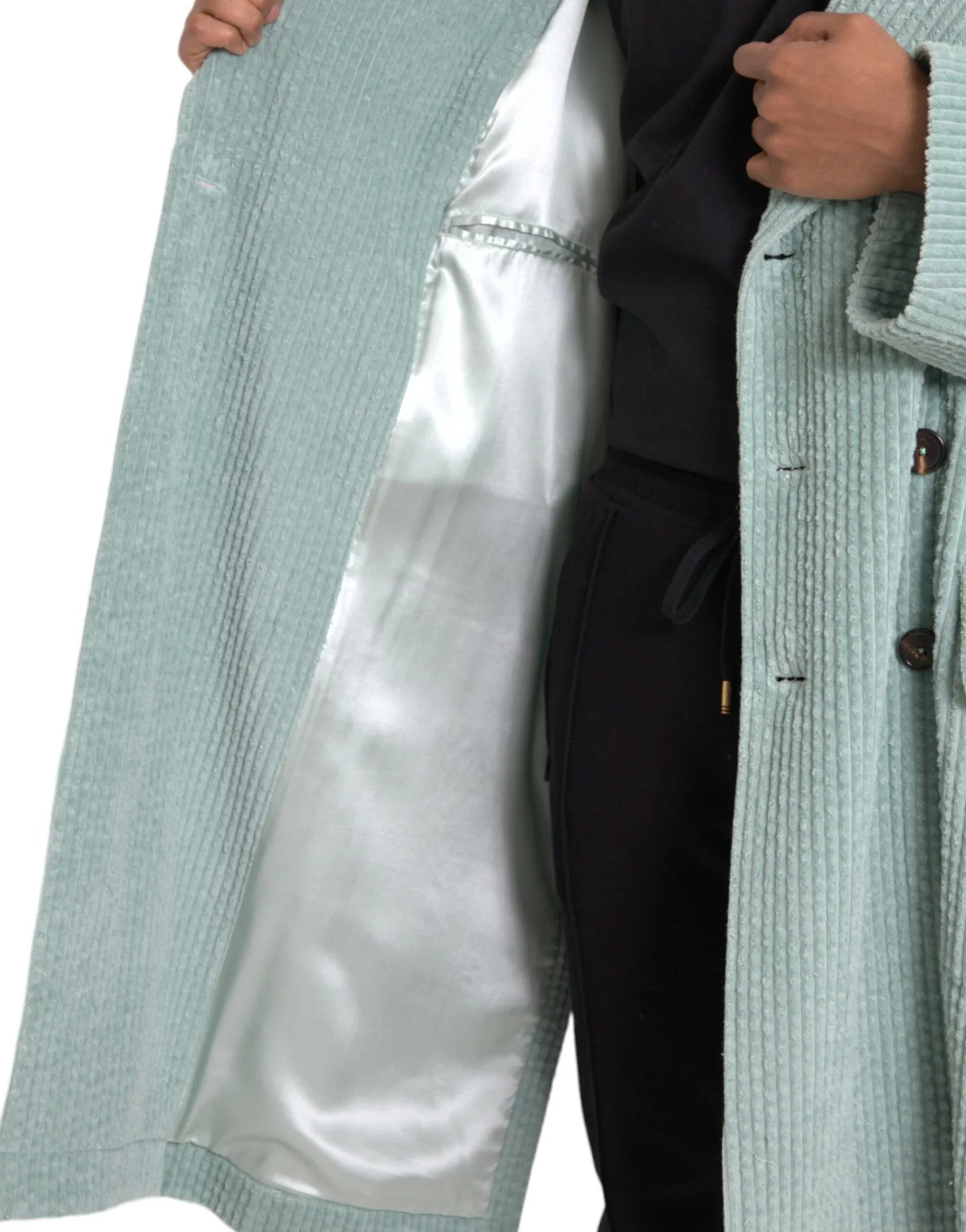 Dolce & Gabbana Blue Double Breasted Corduroy Cotton Jacket - Zeiniez