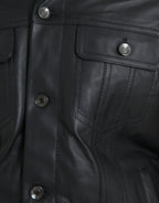 Dolce & Gabbana Black Leather Fur Collar Biker Coat Jacket - Zeiniez
