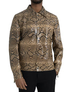 Dolce & Gabbana Beige Exotic Leather Biker Blouson Jacket - Zeiniez