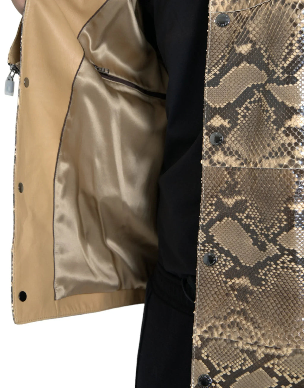 Dolce & Gabbana Beige Exotic Leather Biker Blouson Jacket - Zeiniez