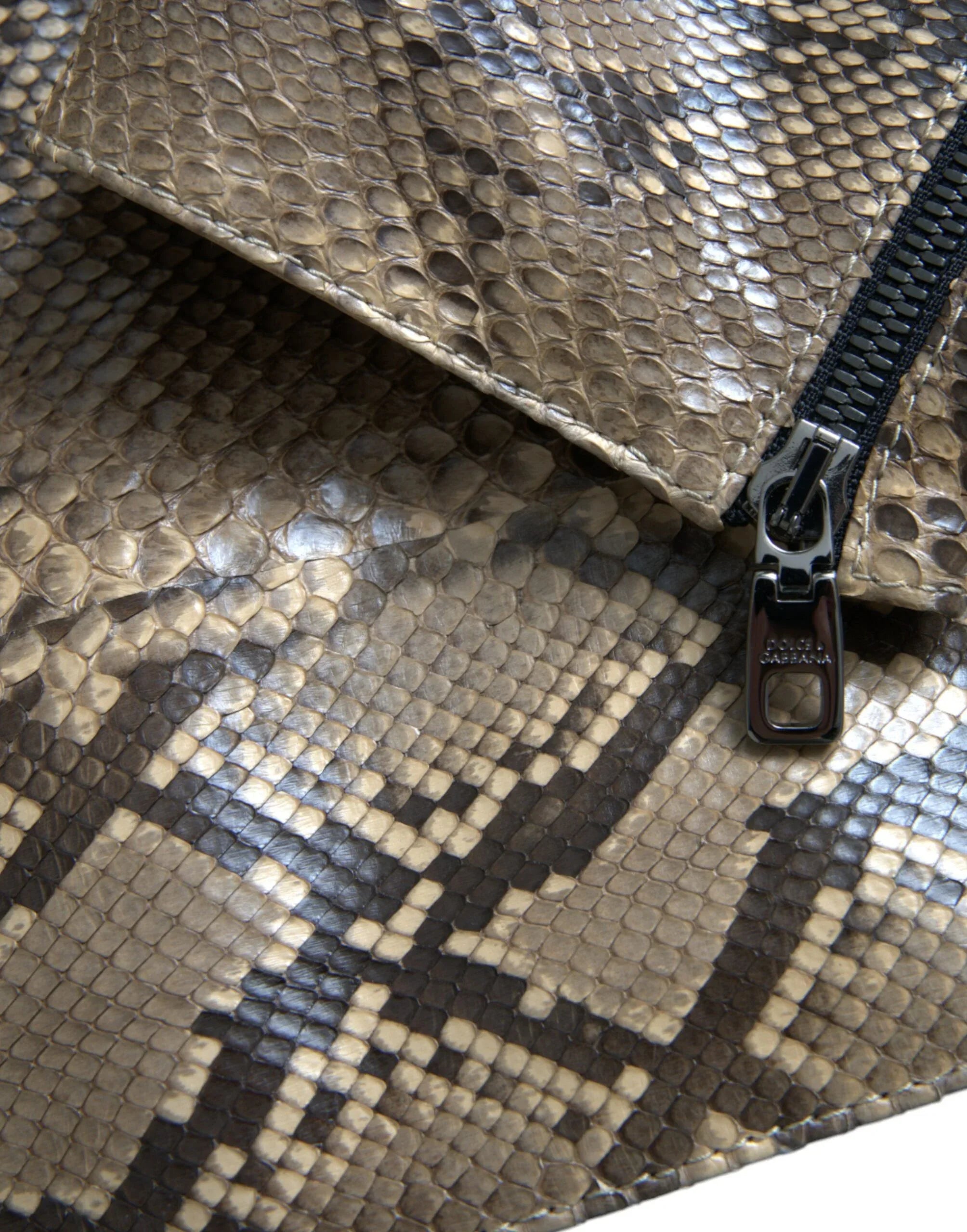 Dolce & Gabbana Beige Exotic Leather Biker Blouson Jacket - Zeiniez