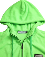 Dolce & Gabbana Neon Green Hooded Full Zip Top Sweater - Zeiniez