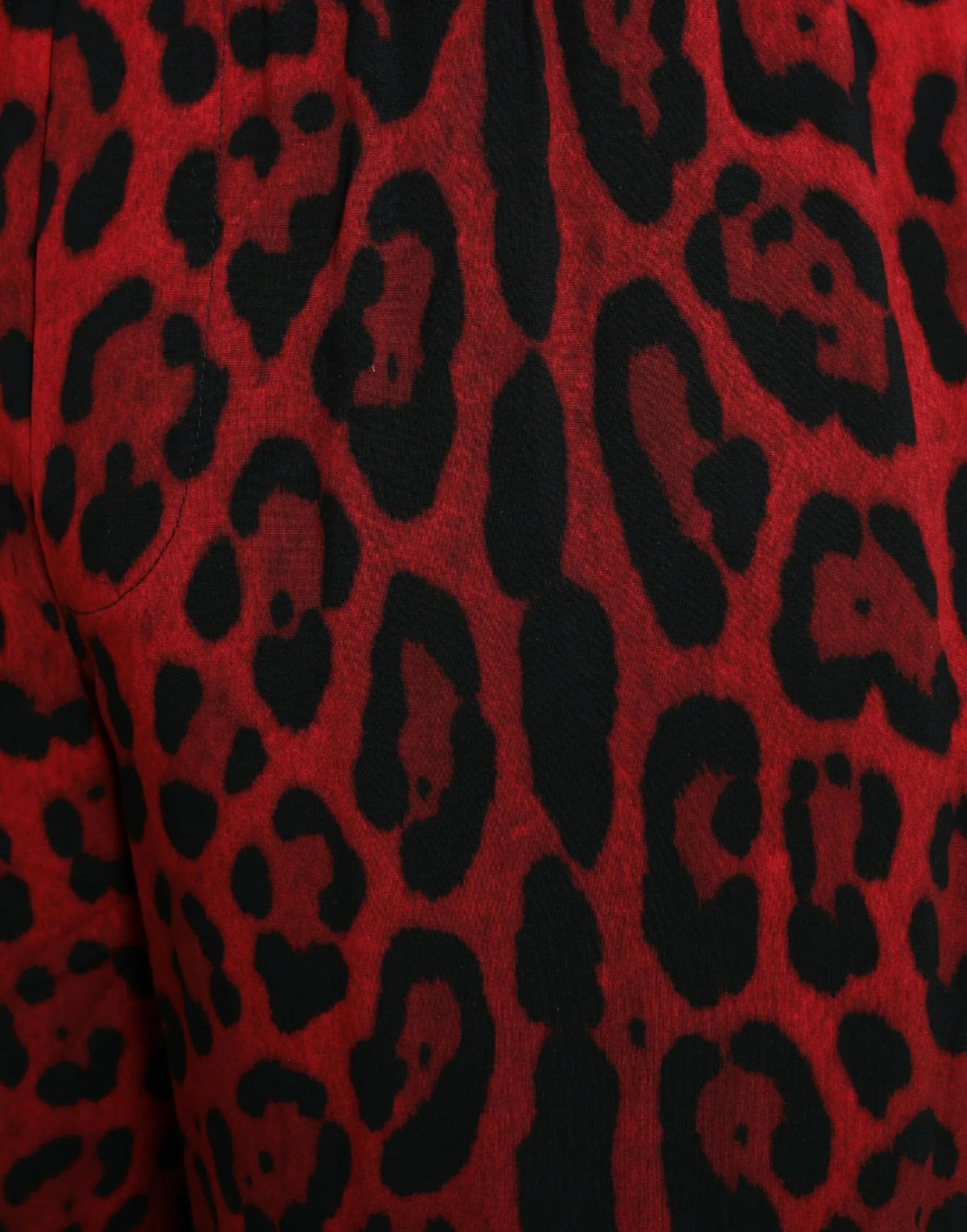 Dolce & Gabbana Red Leopard Print Viscose Bermuda Shorts - Zeiniez