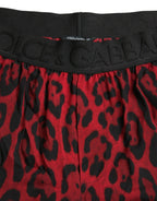 Dolce & Gabbana Red Leopard Print Viscose Bermuda Shorts - Zeiniez