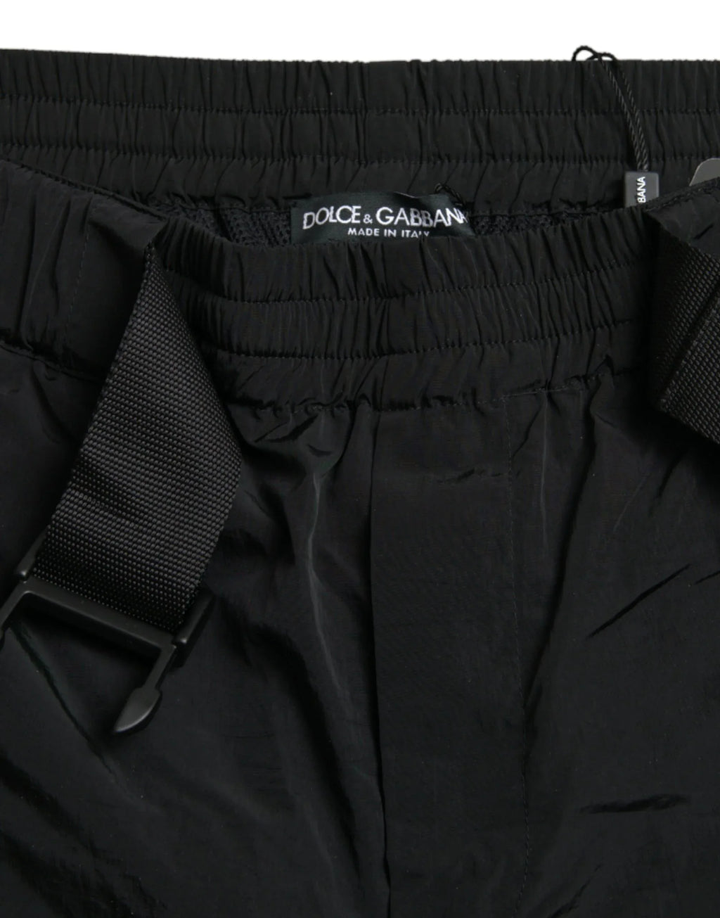 Dolce & Gabbana Black Red Leopard Print Nylon Jogger Pants - Zeiniez