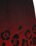 Dolce & Gabbana Red Leopard Print Cotton Bermuda Shorts - Zeiniez