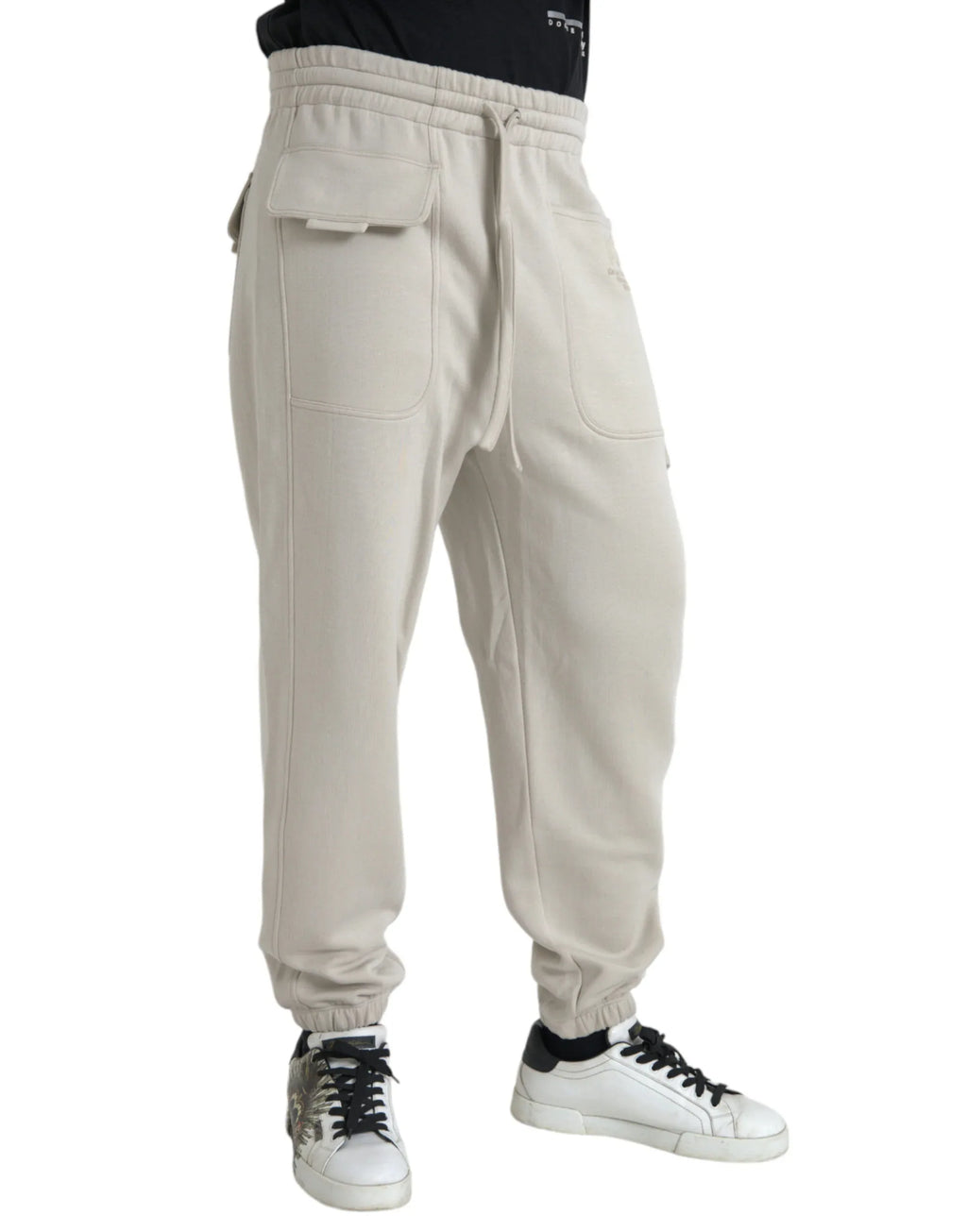 Dolce & Gabbana Off White Viscose Cargo Jogger Sweatpants Pants - Zeiniez