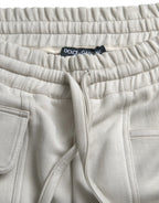 Dolce & Gabbana Off White Viscose Cargo Jogger Sweatpants Pants - Zeiniez