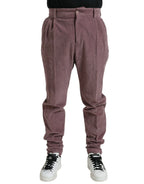 Dolce & Gabbana Purple Corduroy Cotton Stretch Skinny Pants - Zeiniez