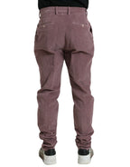 Dolce & Gabbana Purple Corduroy Cotton Stretch Skinny Pants - Zeiniez