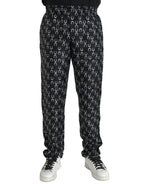 Dolce & Gabbana Black Horseshoe Print Silk Pants - Zeiniez
