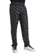 Dolce & Gabbana Black Horseshoe Print Silk Pants - Zeiniez