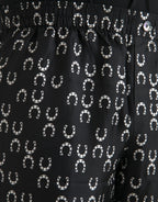 Dolce & Gabbana Black Horseshoe Print Silk Pants - Zeiniez