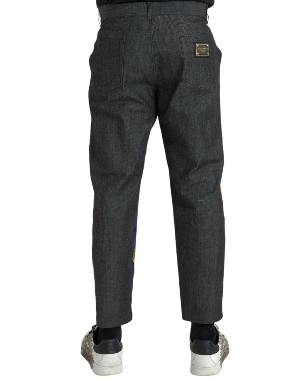 Dolce & Gabbana Multicolor Tiger Leopard Cotton Loose Tapered Pants - Zeiniez