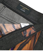 Dolce & Gabbana Multicolor Tiger Leopard Cotton Loose Tapered Pants - Zeiniez