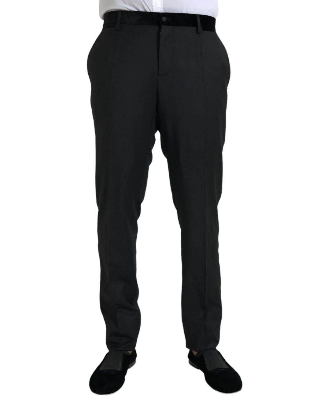 Dolce & Gabbana Black Silk Men Skinny Dress Pants - Zeiniez