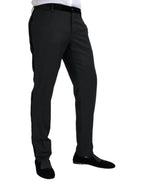 Dolce & Gabbana Black Silk Men Skinny Dress Pants - Zeiniez