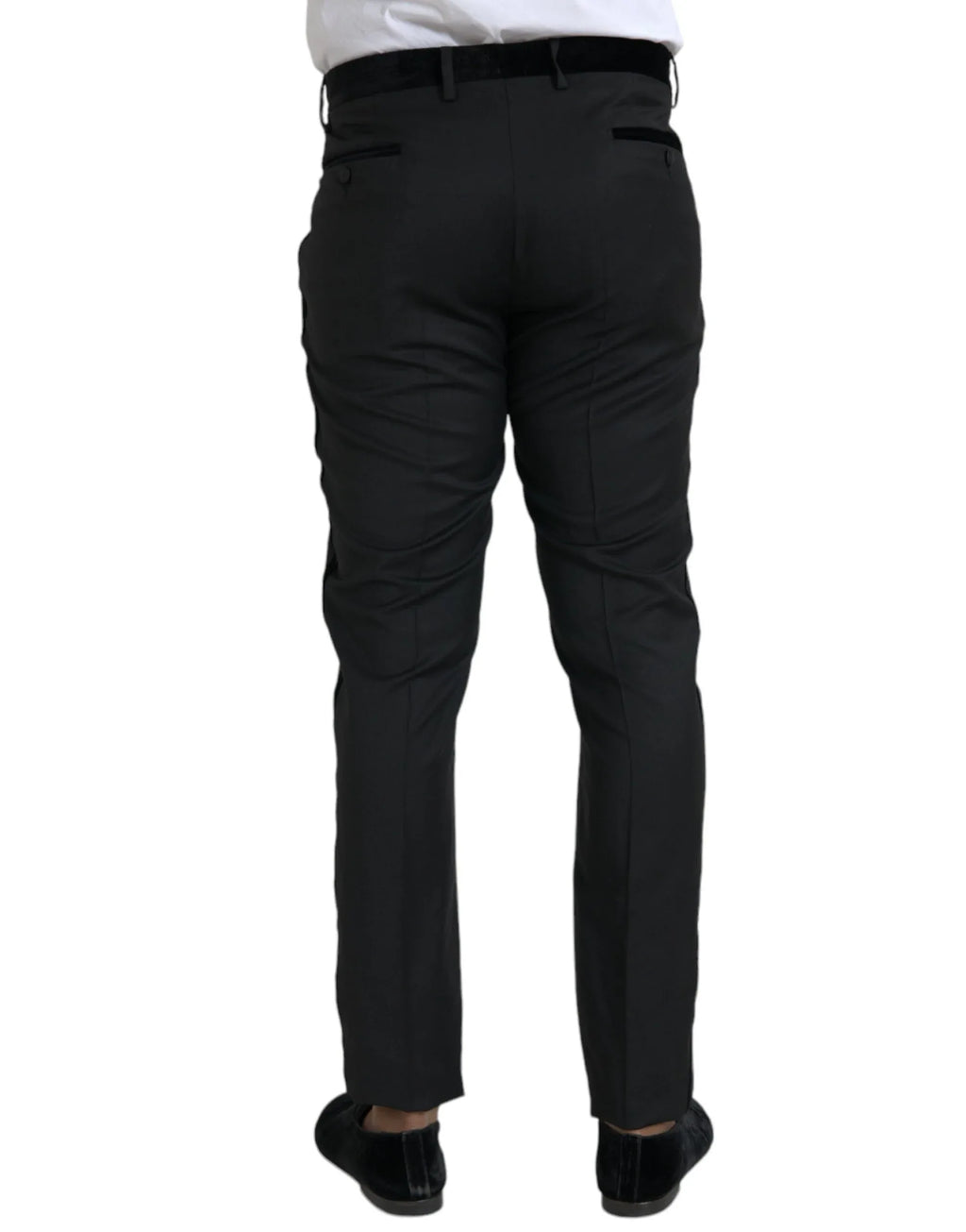 Dolce & Gabbana Black Silk Men Skinny Dress Pants - Zeiniez