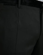 Dolce & Gabbana Black Silk Men Skinny Dress Pants - Zeiniez