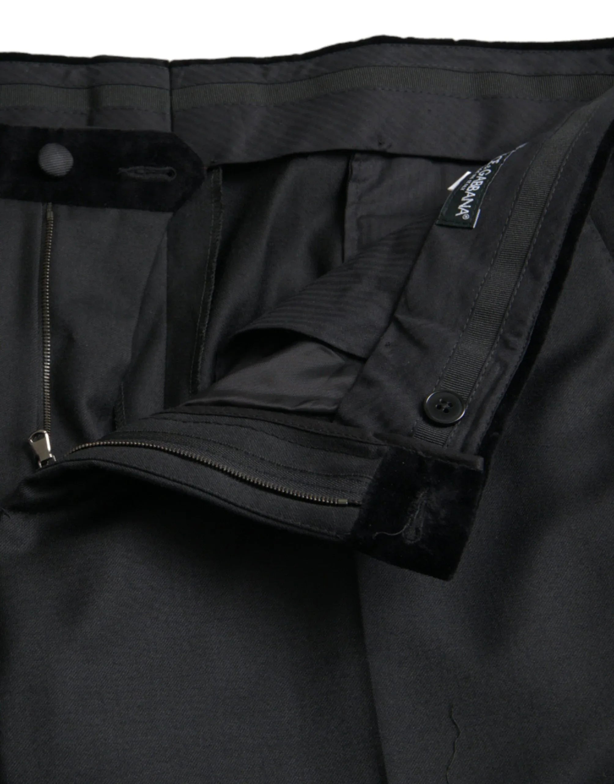 Dolce & Gabbana Black Silk Men Skinny Dress Pants - Zeiniez