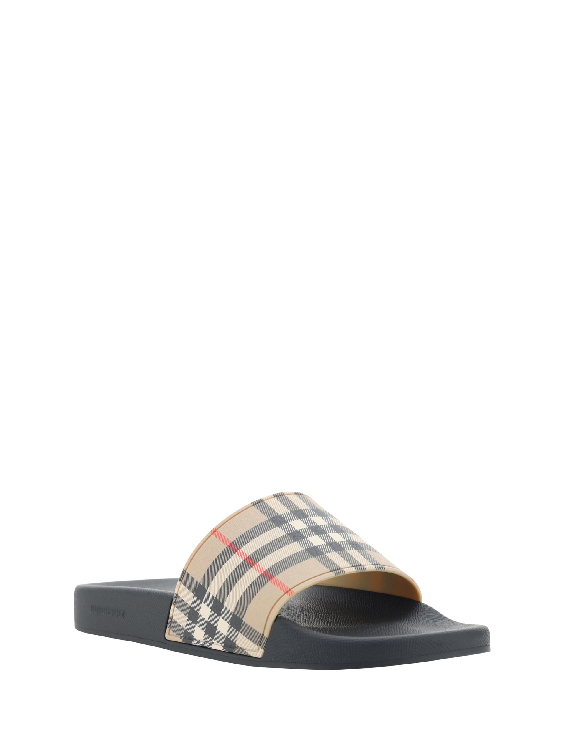 Burberry Brown Rubber Slides Sandals - Zeiniez