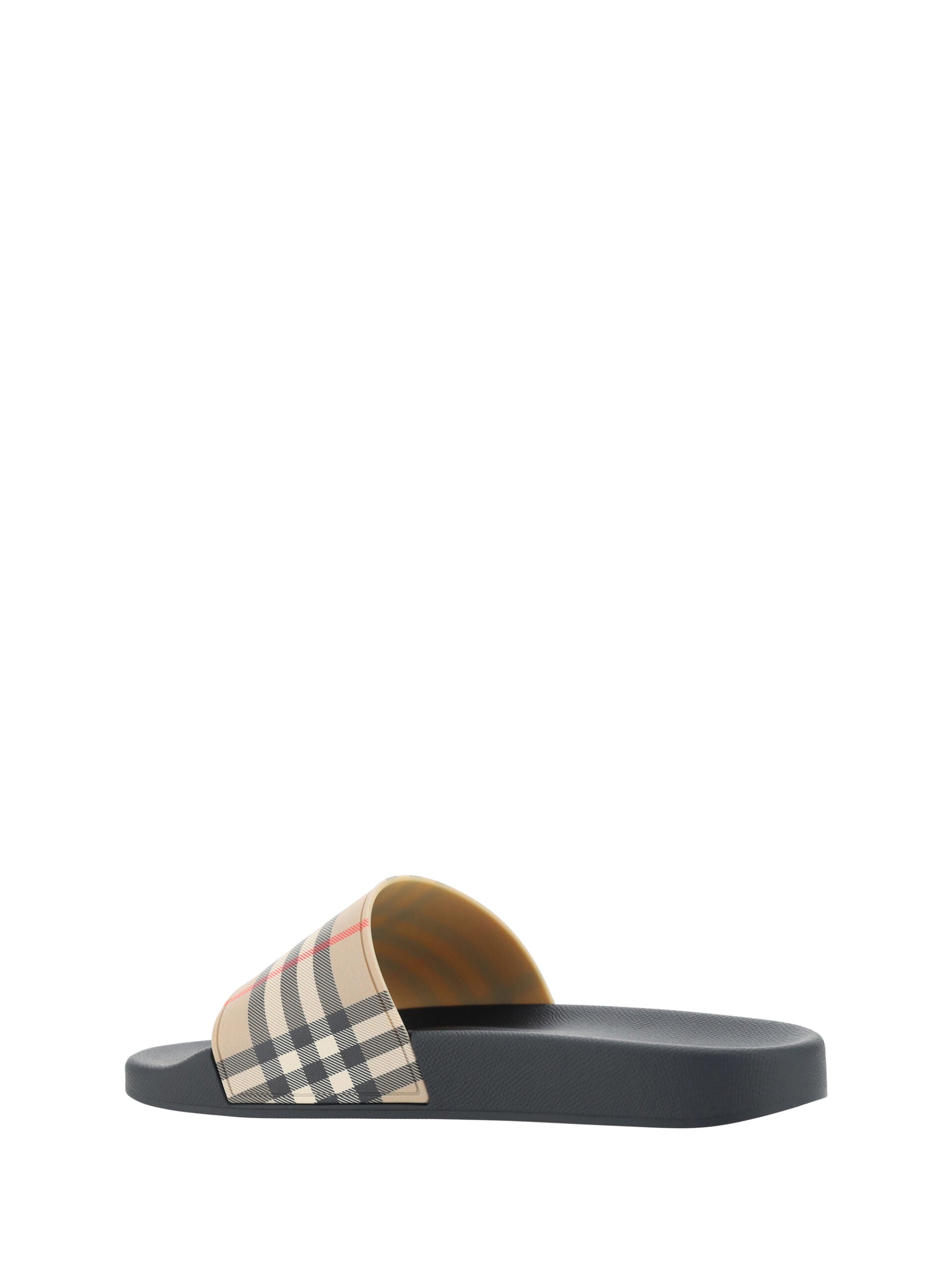 Burberry Brown Rubber Slides Sandals - Zeiniez
