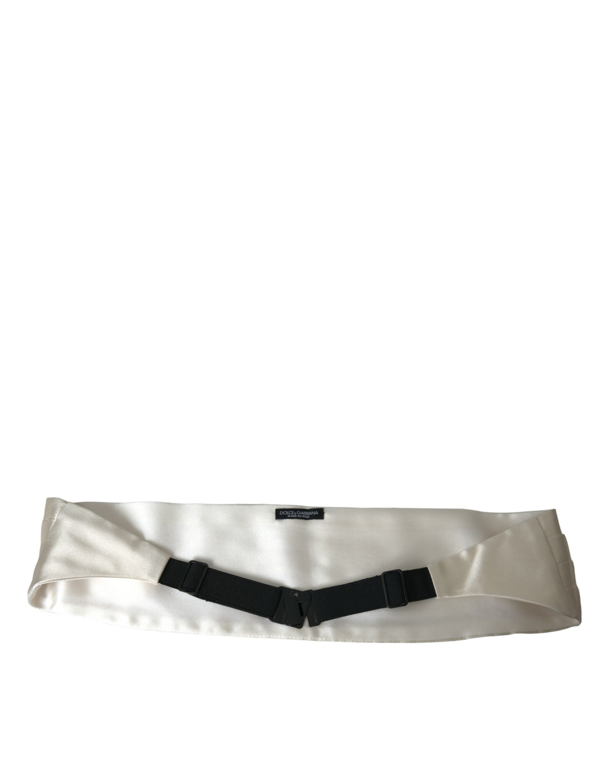 Dolce & Gabbana White Men Wide Waist Silk Belt Cummerbund - Zeiniez