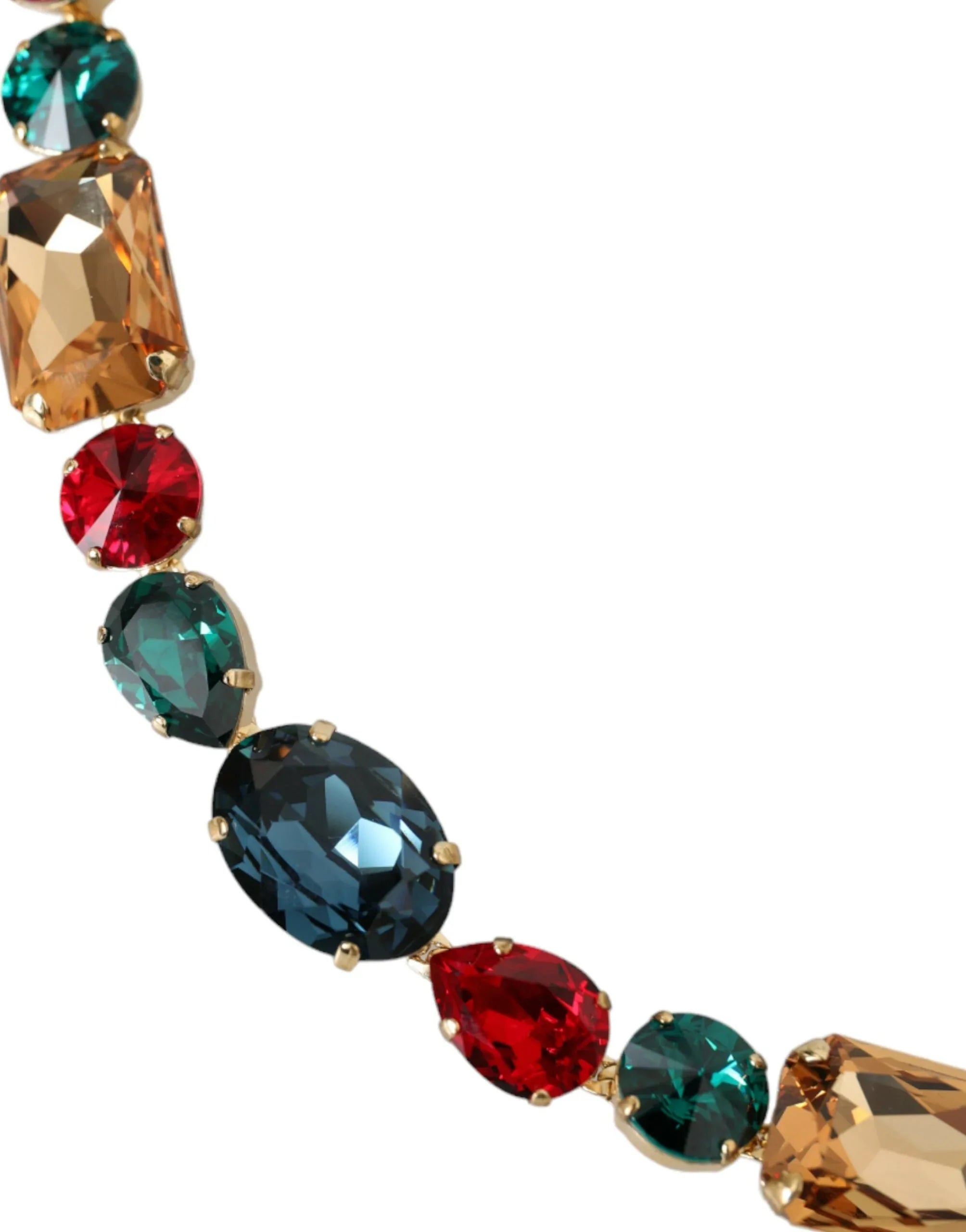 Dolce & Gabbana Light Blue Leather Crystal Chain Waist Belt - Zeiniez