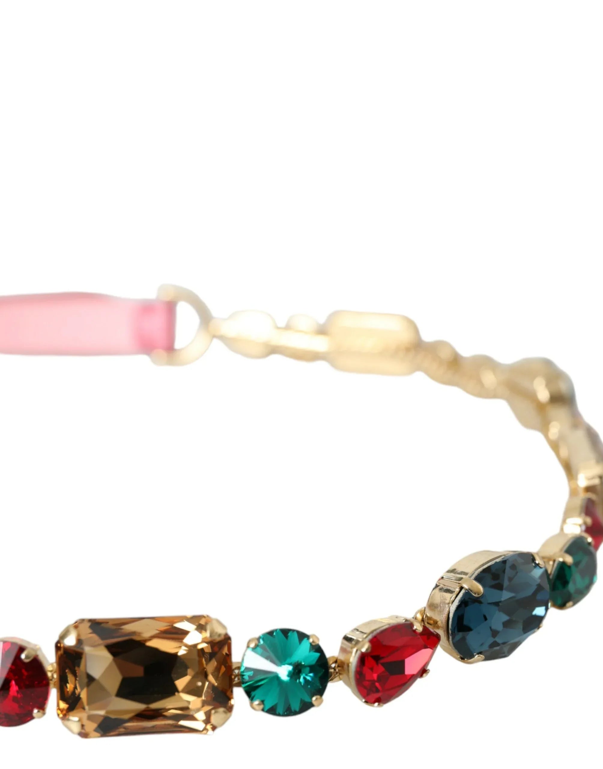 Dolce & Gabbana Pink Leather Crystal Chain Embellished Belt - Zeiniez