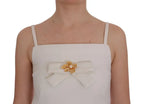 Dolce & Gabbana White Wool Stretch Brooch Shift Dress - Zeiniez