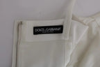 Dolce & Gabbana White Wool Stretch Brooch Shift Dress - Zeiniez