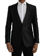 Dolce & Gabbana Black MARTINI Single Breasted Coat Blazer - Zeiniez