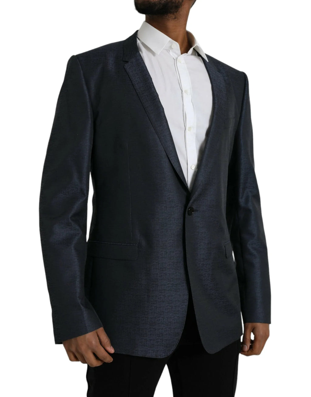 Dolce & Gabbana Blue Wool GOLD Single Breasted Coat Blazer - Zeiniez