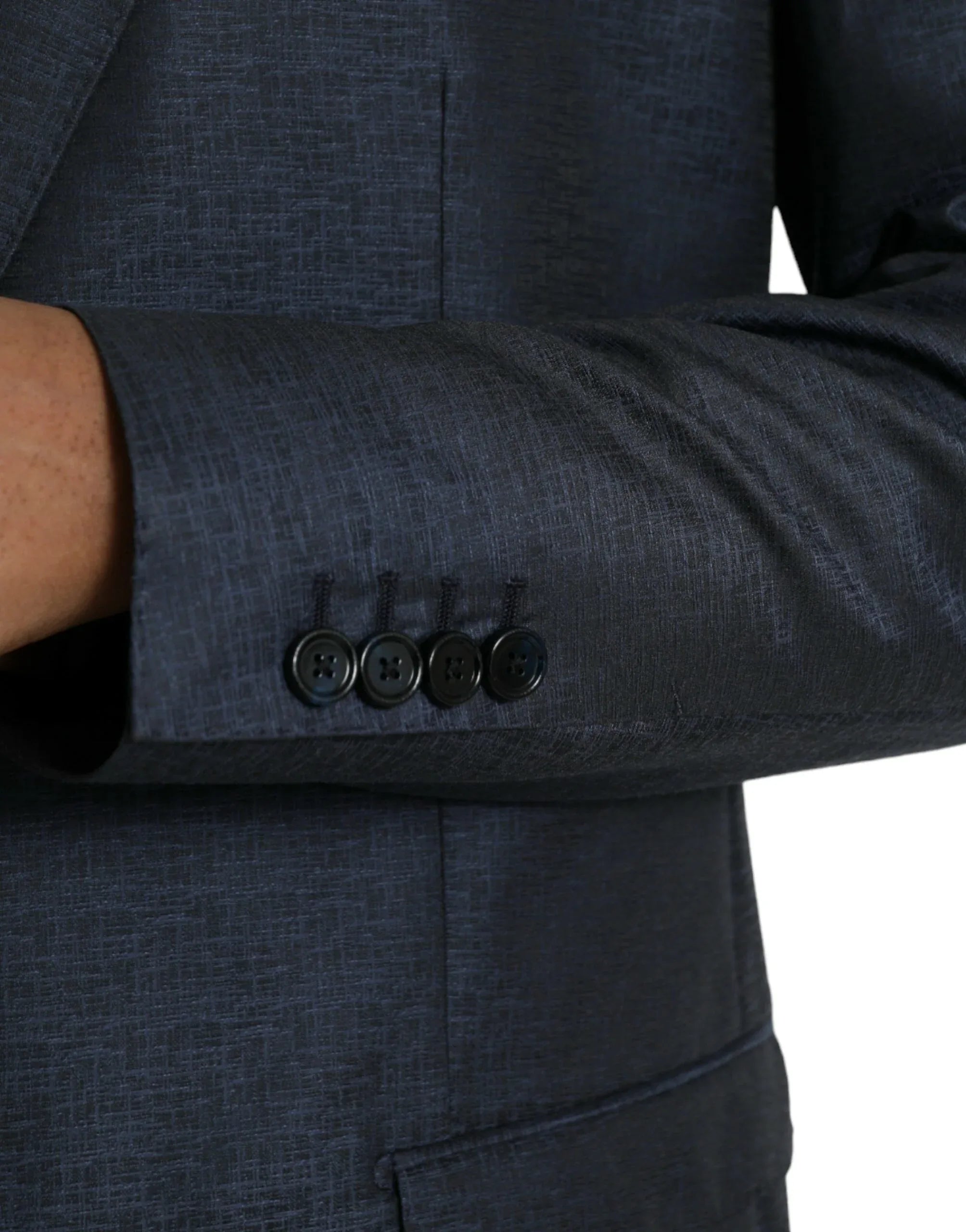 Dolce & Gabbana Blue Wool GOLD Single Breasted Coat Blazer - Zeiniez