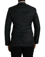 Dolce & Gabbana Black Stripe MARTINI Single Breasted Coat Blazer - Zeiniez