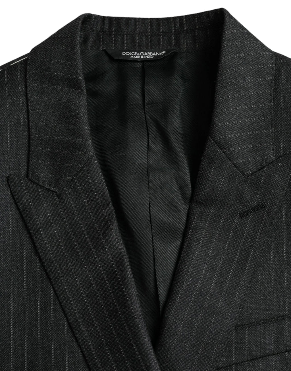 Dolce & Gabbana Black Stripe MARTINI Single Breasted Coat Blazer - Zeiniez