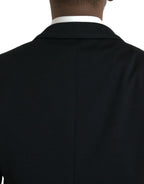 Dolce & Gabbana Black Wool Notch Single Breasted Coat Blazer - Zeiniez