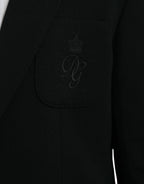 Dolce & Gabbana Black Wool Notch Single Breasted Coat Blazer - Zeiniez