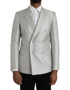 Dolce & Gabbana Off White MARTINI Double Breasted Coat Blazer - Zeiniez